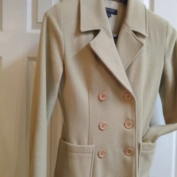 Vintage Karen Kane Camel Wool Pea-coat